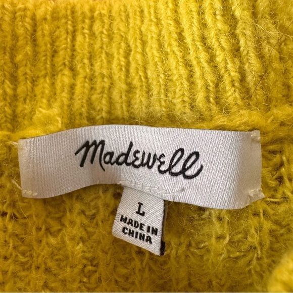 Madewell Ribbed Crewneck Sweater in Heather Citron Size Large - Picture 6 of 12